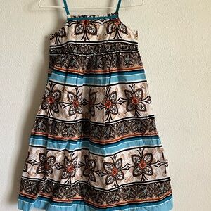 GAP Vintage Kids Girls Dress with Floral and Blue Accents 5T